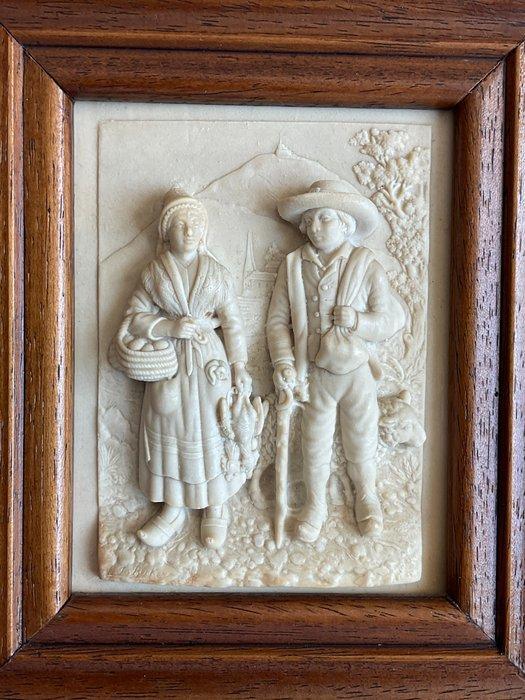 Les Sources pétrifiantes de Gimeaux - Reliëf, Romantisch, Antiek en Kunst, Curiosa en Brocante