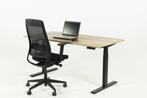 Zit-sta elektrisch bureau zwart, Natuur eiken blad, 160x80, Huis en Inrichting, Bureaus, Elektrisch, Nieuw, Stabureau