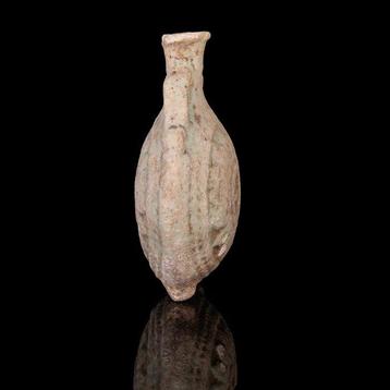 Oud-Egyptisch Delfts aardewerk pelgrimsflesje amulet (Zonder