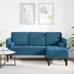 vidaXL L-vormige Sofa Blauw 173x131x67 cm Fluweel, Huis en Inrichting, Zetels | Zetels, Verzenden, Nieuw