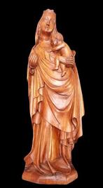 sculptuur, Maria beeld met Jezuskind en appel - 48.5 cm -