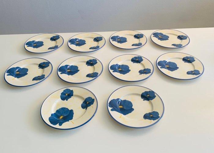 Keller et Guérin de Luneville - Bord (10) - Anémones bleues, Antiek en Kunst, Antiek | Meubels | Tafels