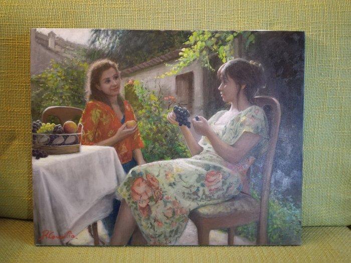 Raffaele Concilio (1957) - Amicizia, Antiek en Kunst, Kunst | Schilderijen | Klassiek