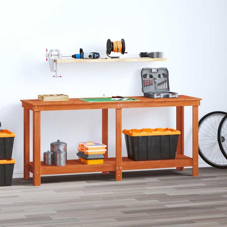 vidaXL Werkbank Waskleur Bruin 180 x 50 x 80 cm Massief, Doe-het-zelf en Bouw, Werkbanken, Nieuw, Verzenden