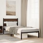 vidaXL Bedframe met hoofdbord zonder matras bruin eiken, Verzenden, Nieuw