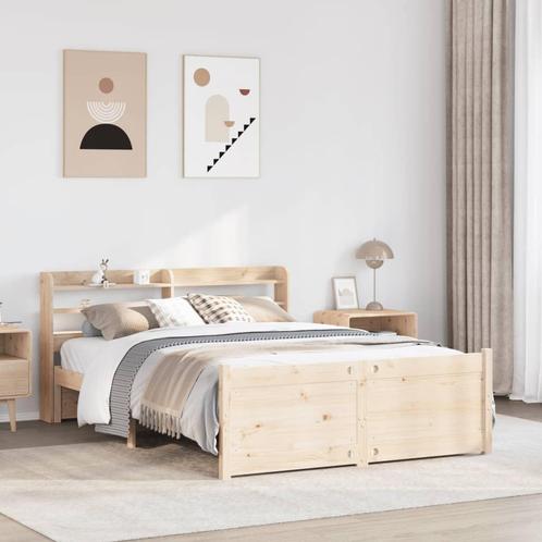vidaXL Bedframe met hoofdbord massief grenenhout 120x200 cm, Huis en Inrichting, Slaapkamer | Bedden, Nieuw, Verzenden