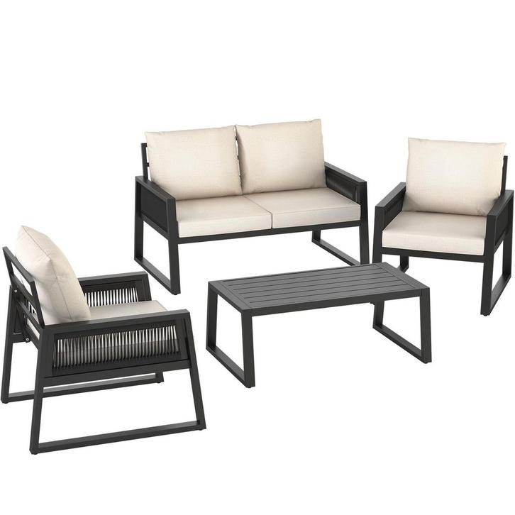tectake Loungeset Captive in touwontwerp - Set 1 (1 x bank /, Tuin en Terras, Tuinsets en Loungesets, Verzenden