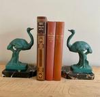 FRÉCOURT - Boekensteunen (2) - Portoro marmer - Struisvogels