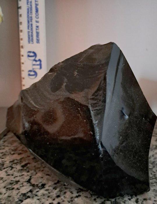 Obsidiaan Hart - Hoogte: 18 cm - Breedte: 10 cm- 1500 g -, Verzamelen, Mineralen en Fossielen