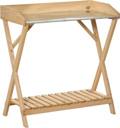 Tuintafel - poottafel - werktafel tuin - 78x39 cm - hout, Tuin en Terras, Tuinsets en Loungesets, Verzenden