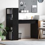 vidaXL Bureau met Opbergruimte - Zwart Eiken, 113x54x120 cm,, Verzenden, Nieuw