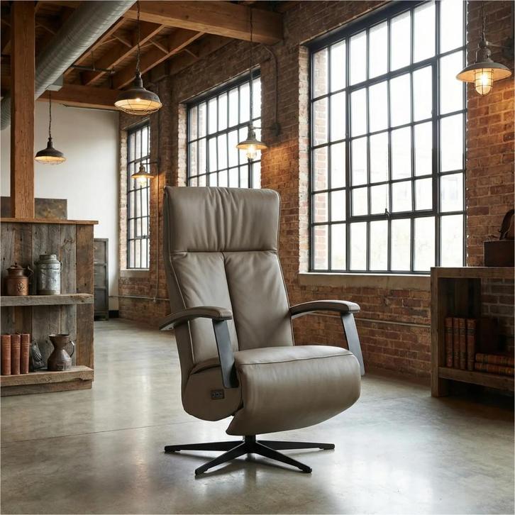 Leren elektrisch relaxfauteuil Pure, Huis en Inrichting, Fauteuils, 50 tot 75 cm, 75 tot 100 cm, Nieuw, Leer, Ophalen of Verzenden