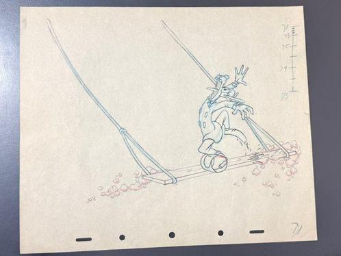 Walt Disney - Originele Goofy Productietekening - The Big, Boeken, Strips | Comics