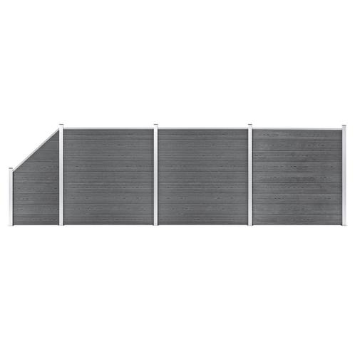 vidaXL Schuttingset 3 vierkant en 1 schuin 619x186 cm HKC, Tuin en Terras, Tuinhekken en Hekwerk, Nieuw, Verzenden