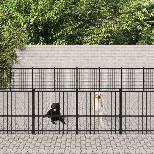 vidaXL Hondenkennel voor buiten 67,74 m² staal, Dieren en Toebehoren, Hondenbenches, Nieuw, Verzenden