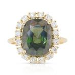 Ring - 14 karaat Geel goud -  6.23ct. tw. Zirkoon - Diamant, Handtassen en Accessoires, Ringen, Nieuw