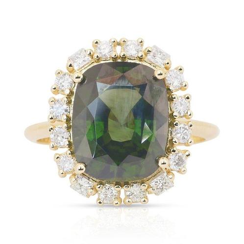 Ring - 14 karaat Geel goud -  6.23ct. tw. Zirkoon - Diamant, Handtassen en Accessoires, Ringen