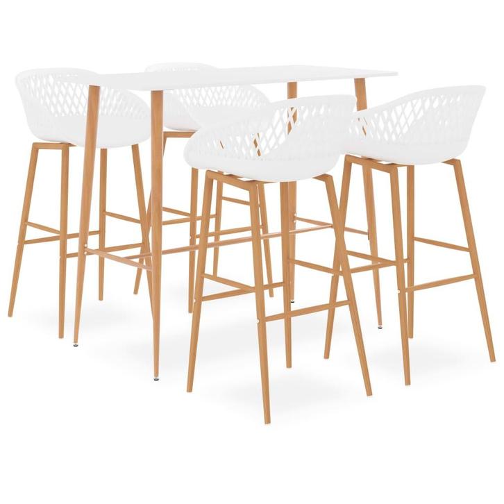 vidaXL 5-delige Barset wit, Huis en Inrichting, Complete eetkamers, Nieuw, Verzenden