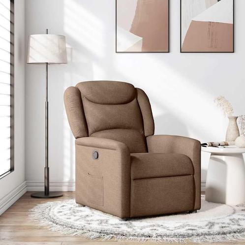 vidaXL Fauteuil verstelbaar stof bruin, Huis en Inrichting, Fauteuils, Nieuw, Verzenden