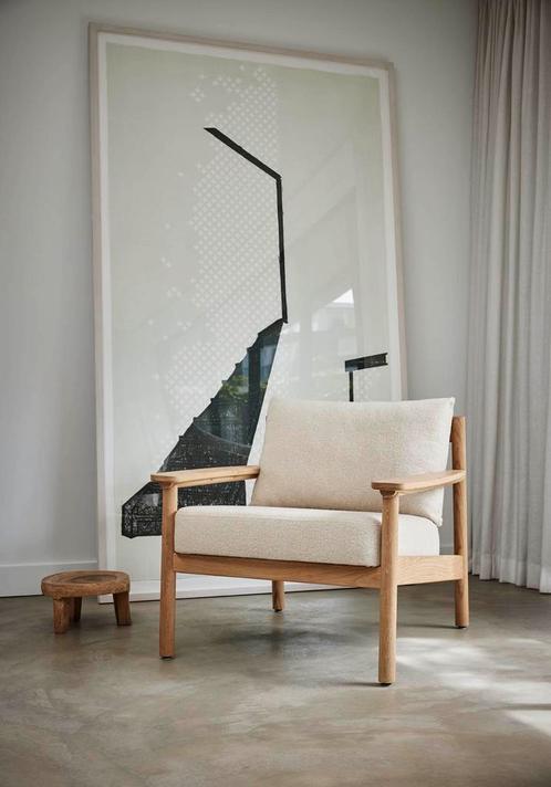 Scandinavische fauteuil Poul - Eiken frame - Diverse kleuren, Huis en Inrichting, Fauteuils, 75 tot 100 cm, 100 tot 125 cm, Nieuw