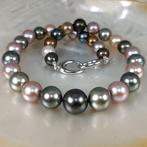 Halsketting Zilver Parel - Parel - Tahiti Rainbow Ø10x14MM, Handtassen en Accessoires, Kettingen, Nieuw