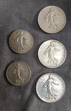 Frankrijk. Lot de 5 monnaies en argent (1 Franc et 2 Francs