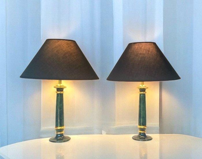 Lampe (2) - Colonne - Style Empire - Vert Émeraude -, Antiek en Kunst, Curiosa en Brocante