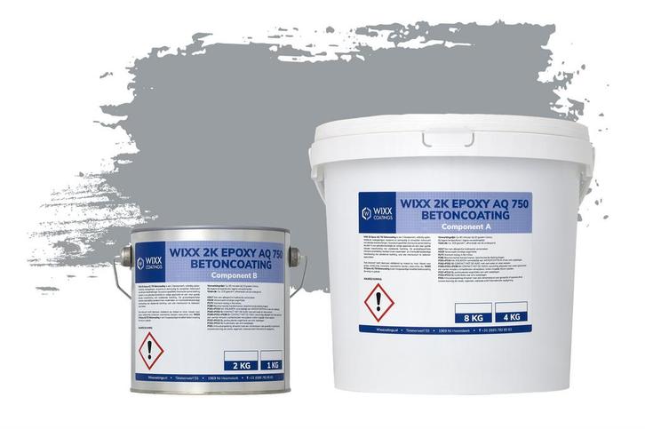 Wixx 2K Epoxy AQ 750 Betoncoating RAL 7040 | Venstergrijs, Doe-het-zelf en Bouw, Verf, Beits en Lak, Nieuw, Verzenden