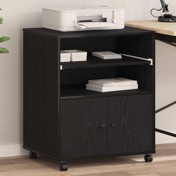 vidaXL Printerstand Zwart eiken 60 x 48 x 74 cm Bewerkt hout beschikbaar voor biedingen