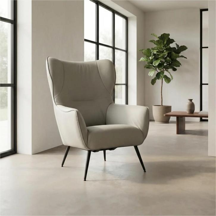 Leren fauteuil Flair - Toledo Perle (lichtgrijs), Maison & Meubles, Fauteuils, Enlèvement ou Envoi