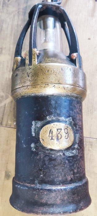 Lamp - Elektrische mijnwerkerslamp - Koper, staal en messing, Antiek en Kunst, Curiosa en Brocante