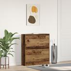 vidaXL Schoenenkast met Flip Lade Oude Hout 80x21x87,5 cm, Huis en Inrichting, Kasten | Schoenenkasten, Verzenden, Nieuw