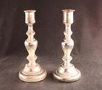 Paar antieke Franse kandelaars - Kandelaar (2) - Zilverglas, Antiek en Kunst