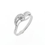 Witgouden ring met diamant | 0,07 ct. (diamanten ring), Handtassen en Accessoires, Ringen, Gebruikt, Overige kleuren, Ophalen of Verzenden