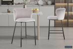 Barstoel Arthur Stof Beige Poten metaal en bekleding stof, Huis en Inrichting, Stoelen, Nieuw, Modern, Stof, Ophalen of Verzenden