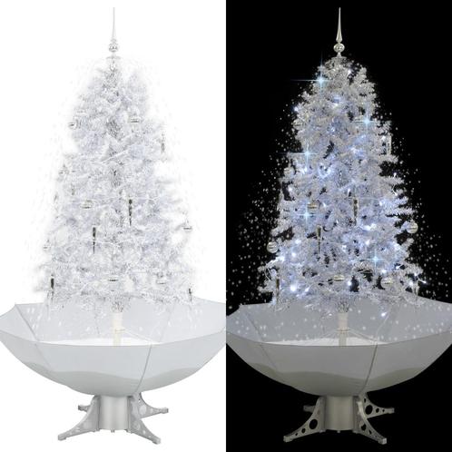 vidaXL Kerstboom sneeuwend met paraplubasis 170 cm wit, Diversen, Kerst, Nieuw, Verzenden