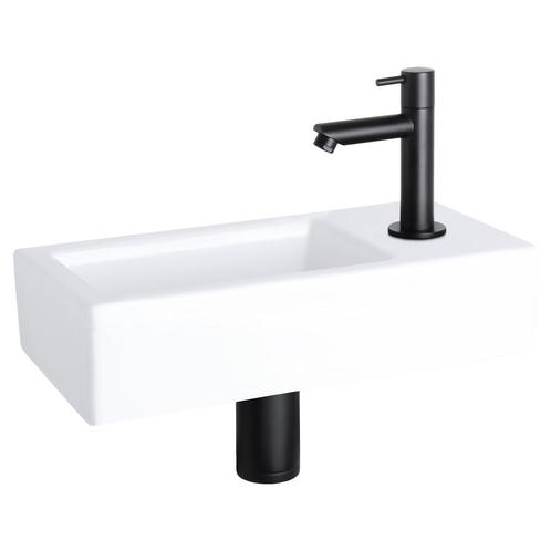 Fonteinset Differnz Helios 37.5x18.5x9.5 cm Wit Met Rechte, Doe-het-zelf en Bouw, Sanitair, Overige typen, Nieuw, Ophalen of Verzenden