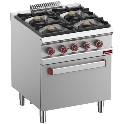 Gasfornuis 4 Gasbranders, Elektrische Oven GN 2/1, Zakelijke goederen, Horeca | Keukenapparatuur, Ophalen of Verzenden
