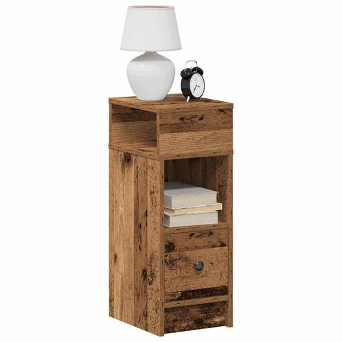 vidaXL Nachtkastjes 2 st met lade 25x31x66 cm oud, Huis en Inrichting, Slaapkamer | Nachtkastjes, Nieuw, Verzenden