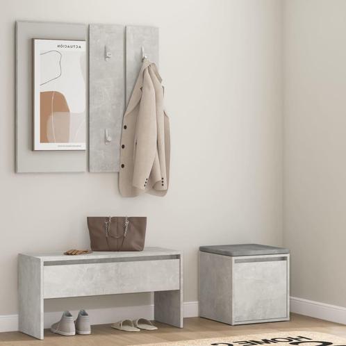 vidaXL Garderobe set bewerkt hout betongrijs, Huis en Inrichting, Overige Huis en Inrichting, Nieuw, Verzenden