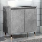 vidaXL Badkamerkast 58x33x60 cm bewerkt hout betongrijs, Huis en Inrichting, Badkamer | Badkamermeubels, Verzenden, Nieuw