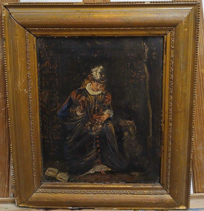 Escuela europea (XIX-XX) - La couturière, Antiquités & Art, Art | Peinture | Classique