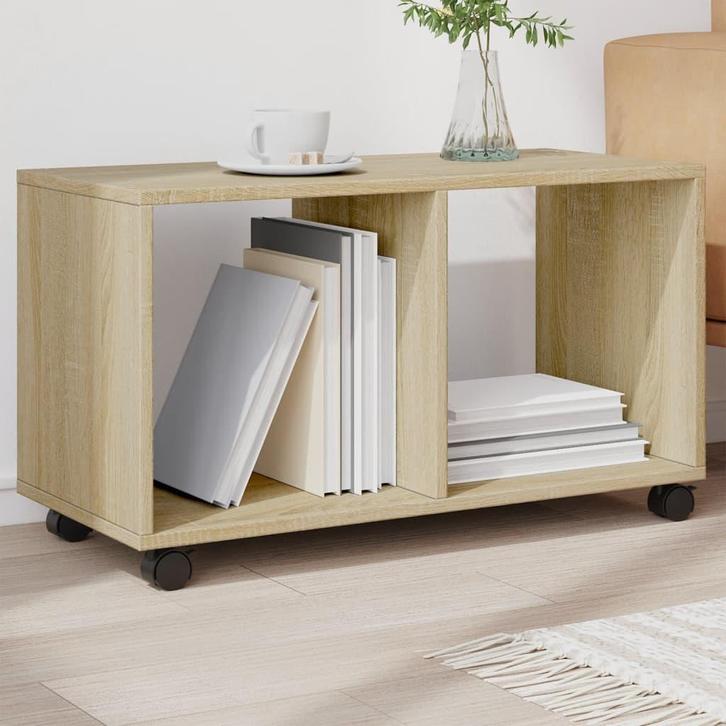 vidaXL Rolkast 72x33x42,5 cm bewerkt hout sonoma, Huis en Inrichting, Tafels | Bijzettafels, Nieuw, Verzenden