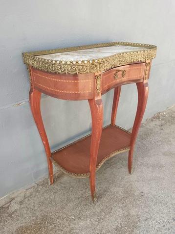 Table basse - Bois, Bronze, Marbre - Table de rein
