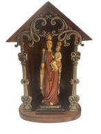 Beeld - Houten kapel met Maria beeldje - 42 cm - Hout,