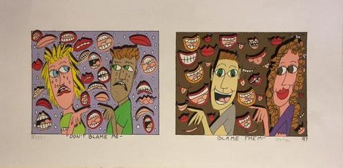 James Rizzi (1950-2011) - Dont blame me - Blame them,, Antiek en Kunst, Kunst | Designobjecten