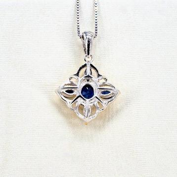 Sans Prix de Réserve - Collier Argent - 0.70ct. tw. Saphir beschikbaar voor biedingen