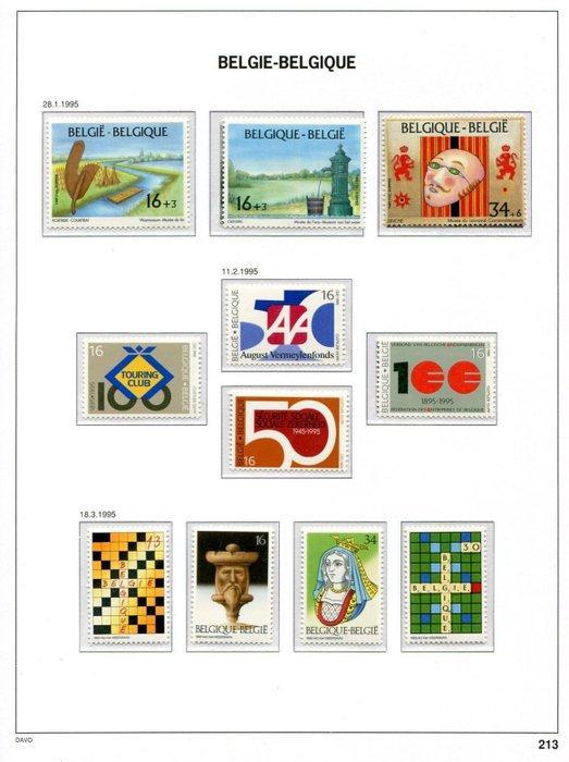 België 1995/1999 - Verzameling in Davo album V met cassette, Postzegels en Munten, Postzegels | Europa | België