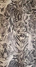 Exclusieve stof met Tijgers - Afrika - 300x300cm -, Antiek en Kunst, Antiek | Tapijten, Tafelkleden en Textiel