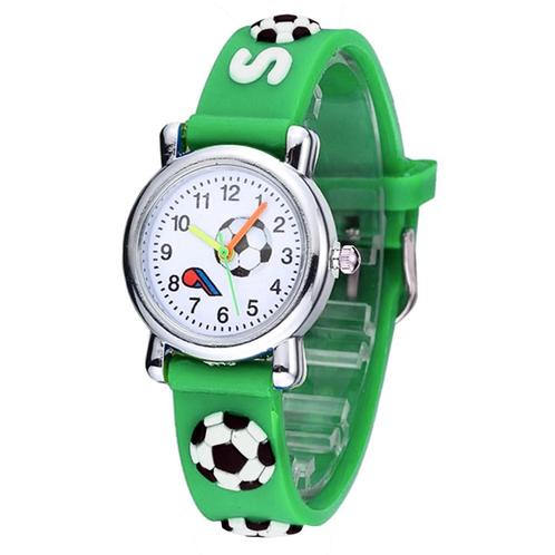 Fako® - Kinderhorloge - 3D - Voetbal - Groen, Handtassen en Accessoires, Horloges | Kinderen, Verzenden